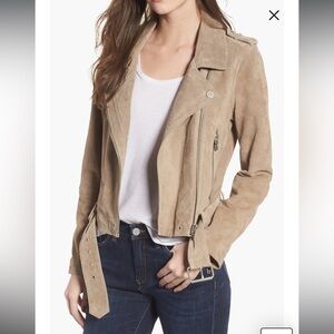 Blank NYC Black Suede Moto Jacket -Sand